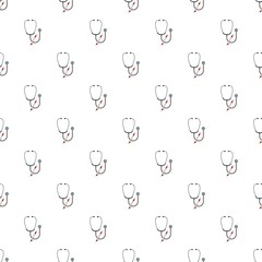 Stethoscope and pen pattern seamless vector repeat for any web design