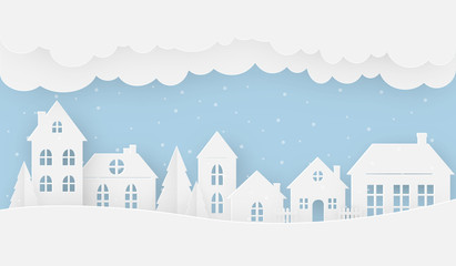 Obraz na płótnie Canvas Views of the house in winter on a snowy day