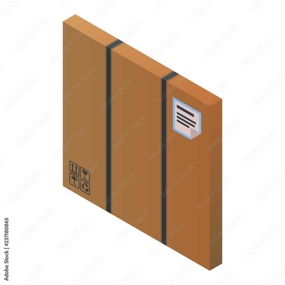 Poster fragile parcel icon. isometric of fragile parcel vector icon for web design isolated on white backgr