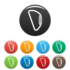 Carabine icons set 9 color vector isolated on white for any design