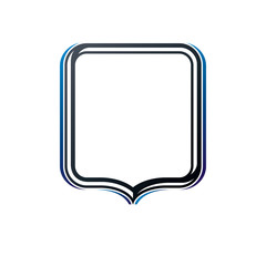 Blank heraldic frame with copy-space, vector vintage protection shield emblem.