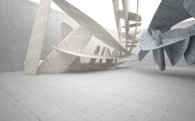 Empty dark abstract concrete smooth interior . Architectural background. 3D illustration and rendering