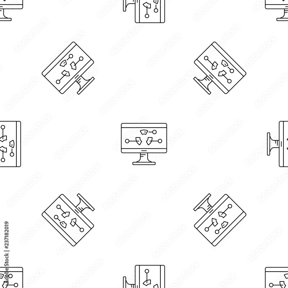 Poster diagram at monitor pattern seamless vector repeat geometric for any web design