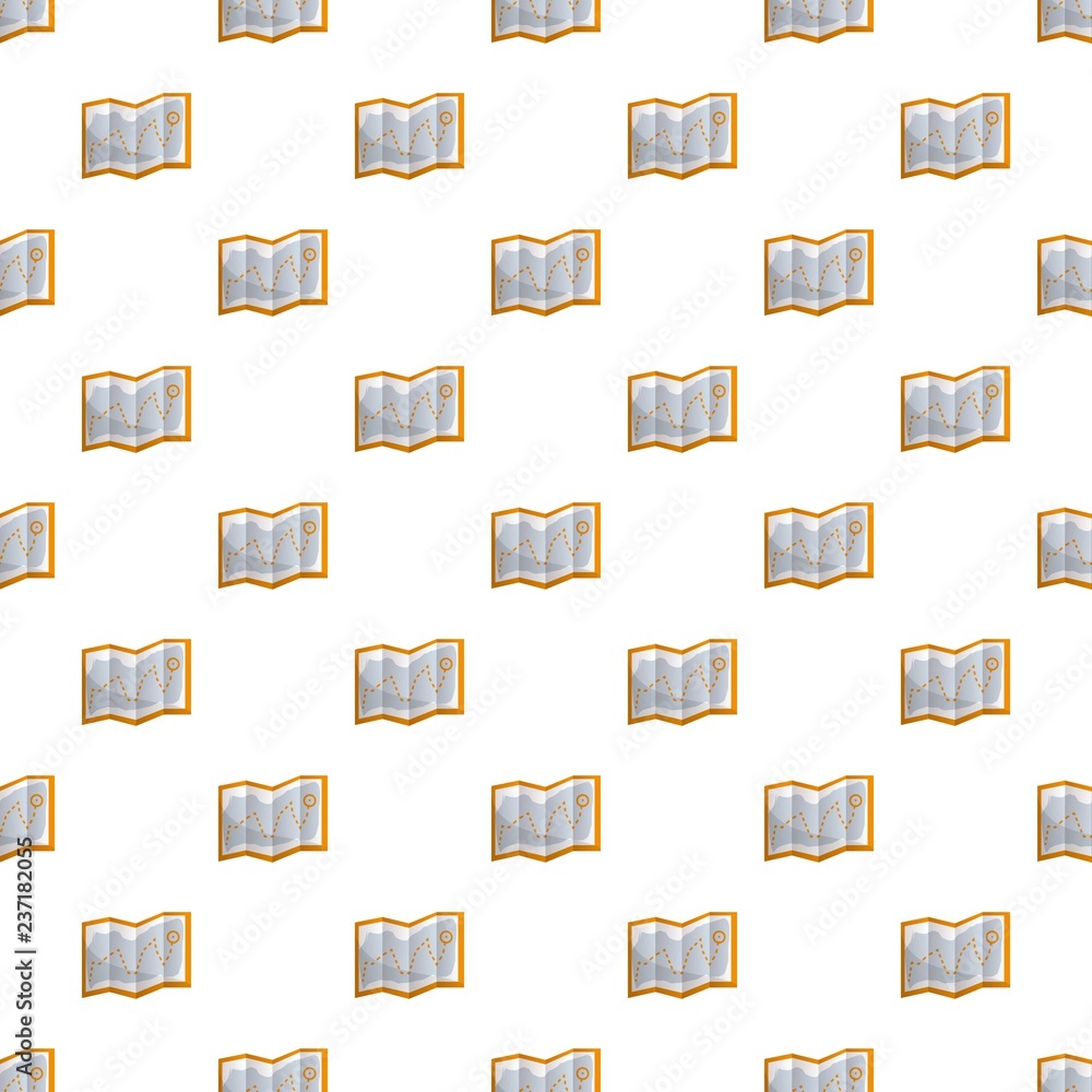 Poster Hiking map pattern seamless vector repeat for any web design