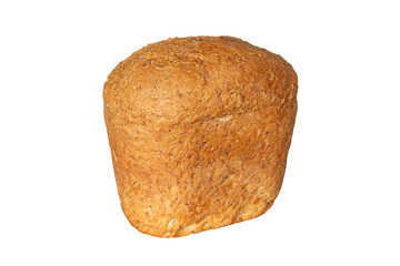 Home made bread loaf isolated on white background