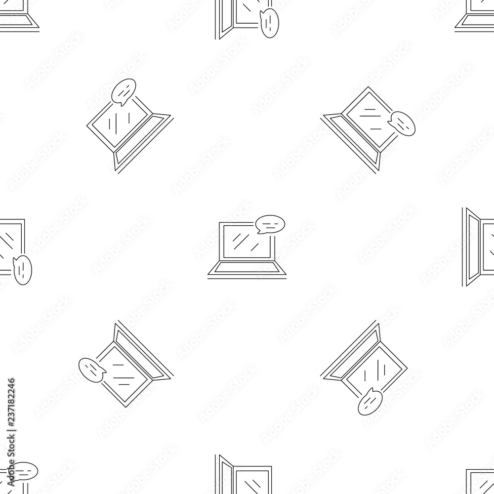 Poster laptop chat pattern seamless vector repeat geometric for any web design