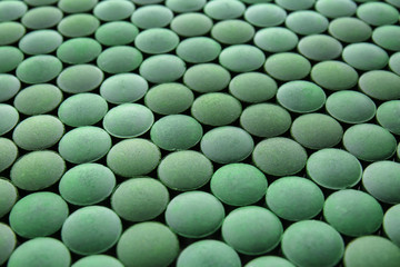 Spirulina tablets, closeup