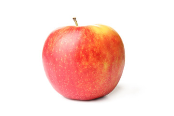 Ripe tasty apple on white background