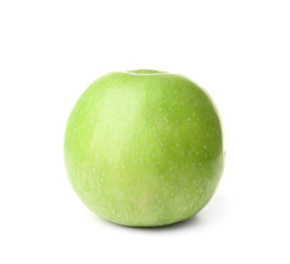 Ripe tasty apple on white background