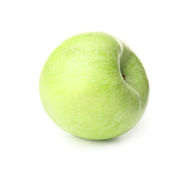 Ripe tasty apple on white background