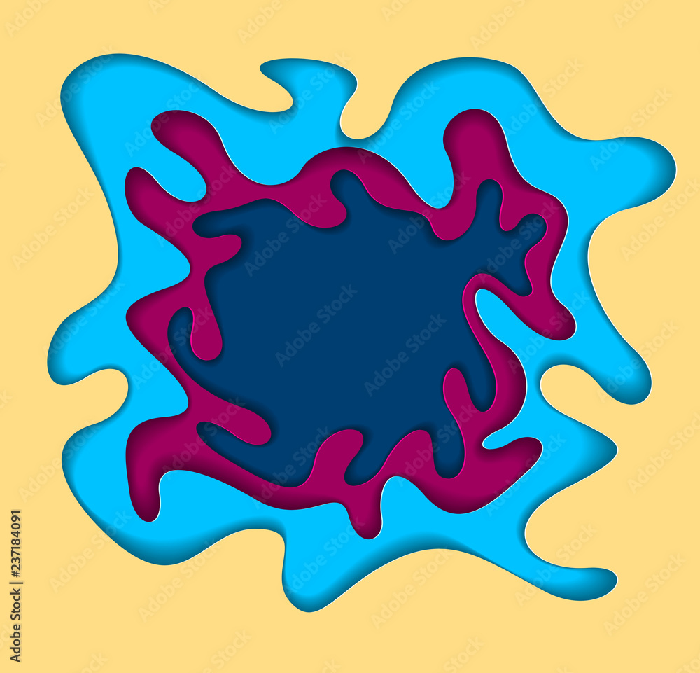 Aufkleber 3d abstract background with paper cut shapes. vector illustration in paper cut style. layout for bus