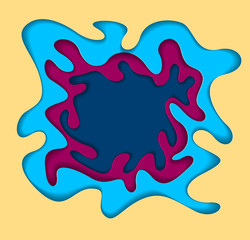 3D abstract background with paper cut shapes. Vector illustration in paper cut style. layout for business card, presentations, flyers or posters.