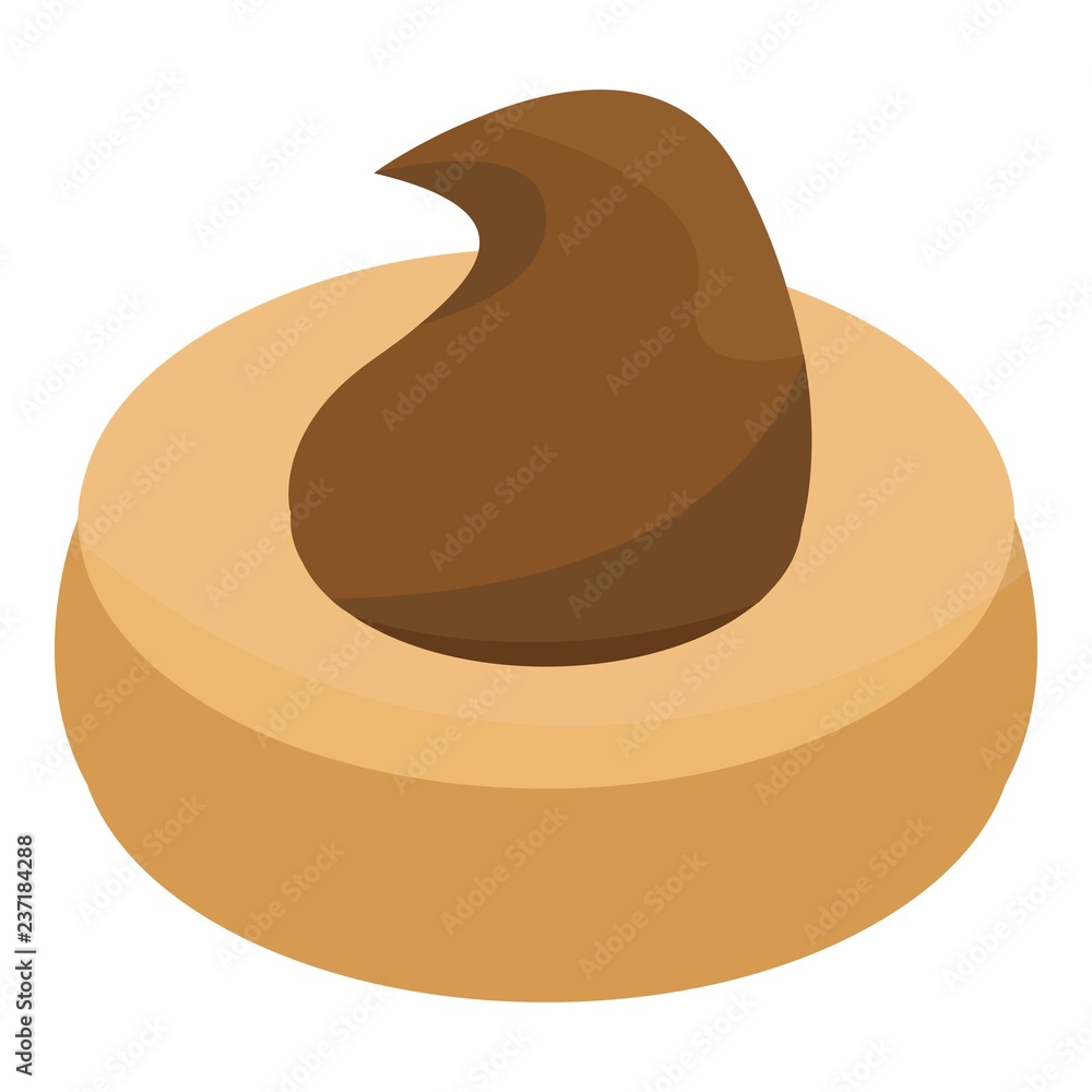 Poster creme cookie icon. isometric of creme cookie vector icon for web design isolated on white background