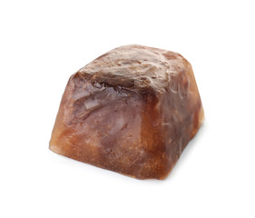 Coffee ice cube on white background