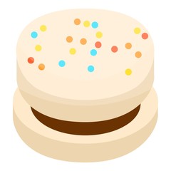 White chocolate cookie icon. Isometric of white chocolate cookie vector icon for web design isolated on white background