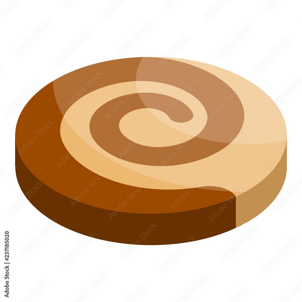 Poster swirl biscuit icon. isometric of swirl biscuit vector icon for web design isolated on white backgrou
