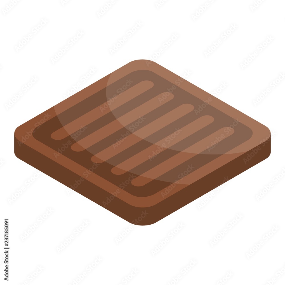 Aufkleber chocolate square biscuit icon. isometric of chocolate square biscuit vector icon for web design isol