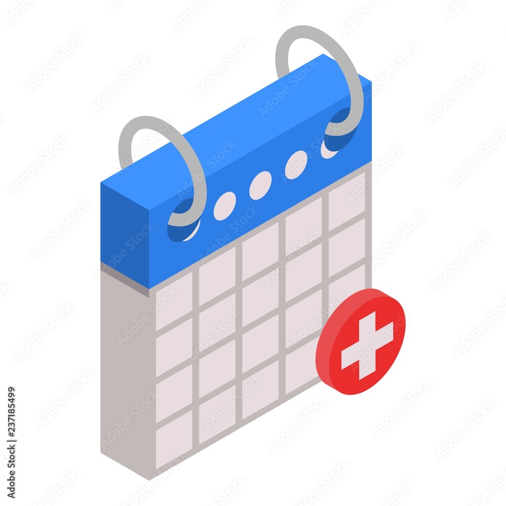 Poster first aid calendar date icon. isometric of first aid calendar date vector icon for web design isolat