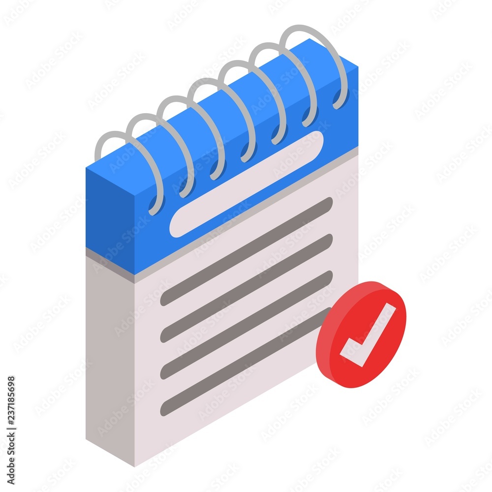 Poster done calendar meet icon. isometric of done calendar meet vector icon for web design isolated on whit