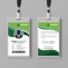 Professional ID card template with green details