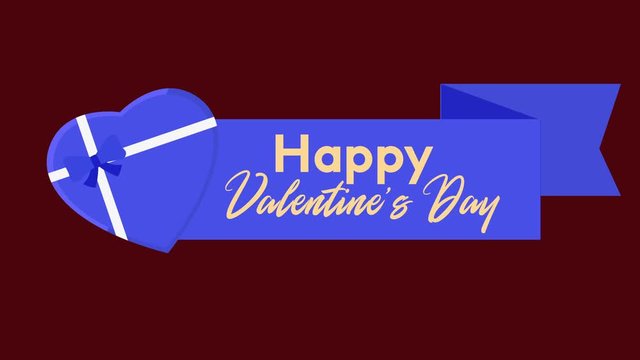 Happy valentine day with animation gift box love collection