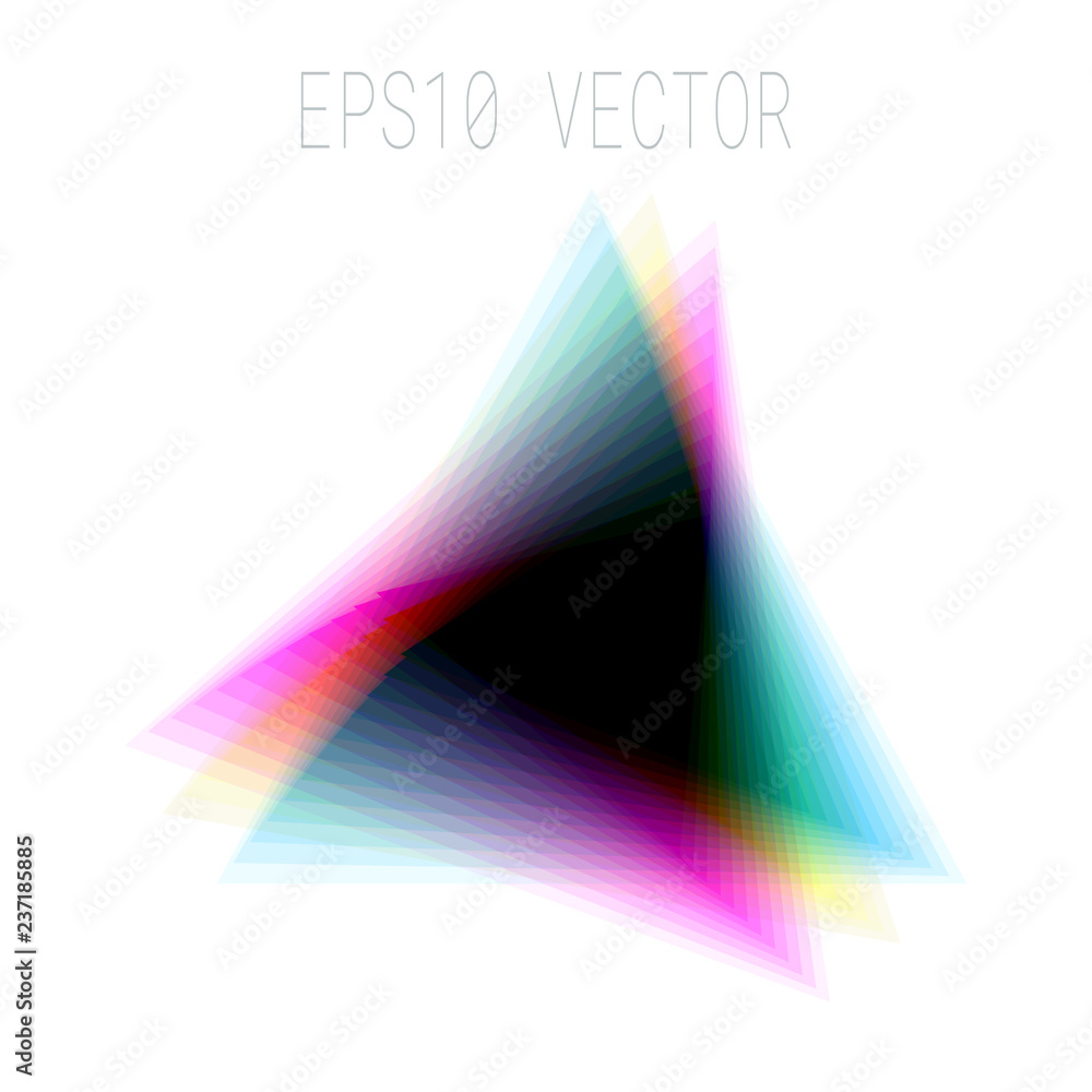 Wall mural abstract asymmetric colorful blurred triangular design element isolated on white background. eps 10 