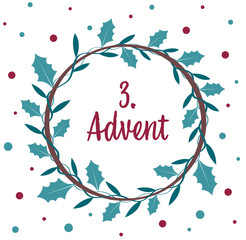 an advent wreath. the 3. Advent.