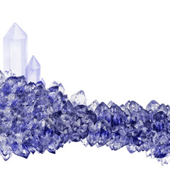 isolated sapphire long blue crystal group