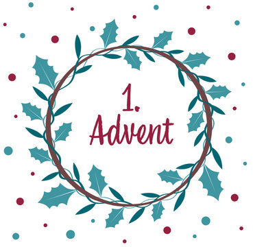 an advent wreath. the 1. Advent.