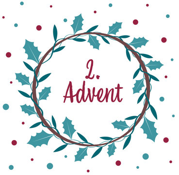 an advent wreath. the 2. Advent.