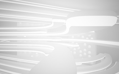 Fototapeta premium White smooth abstract architectural background whith gray lines . 3D illustration and rendering