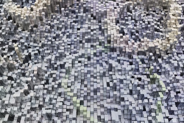 Colorful 3D rendering. Geometric structure block. For graphic design or background, shape composition.