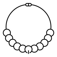 Obraz premium Fashion pearl necklace icon. Outline fashion pearl necklace vector icon for web design isolated on white background