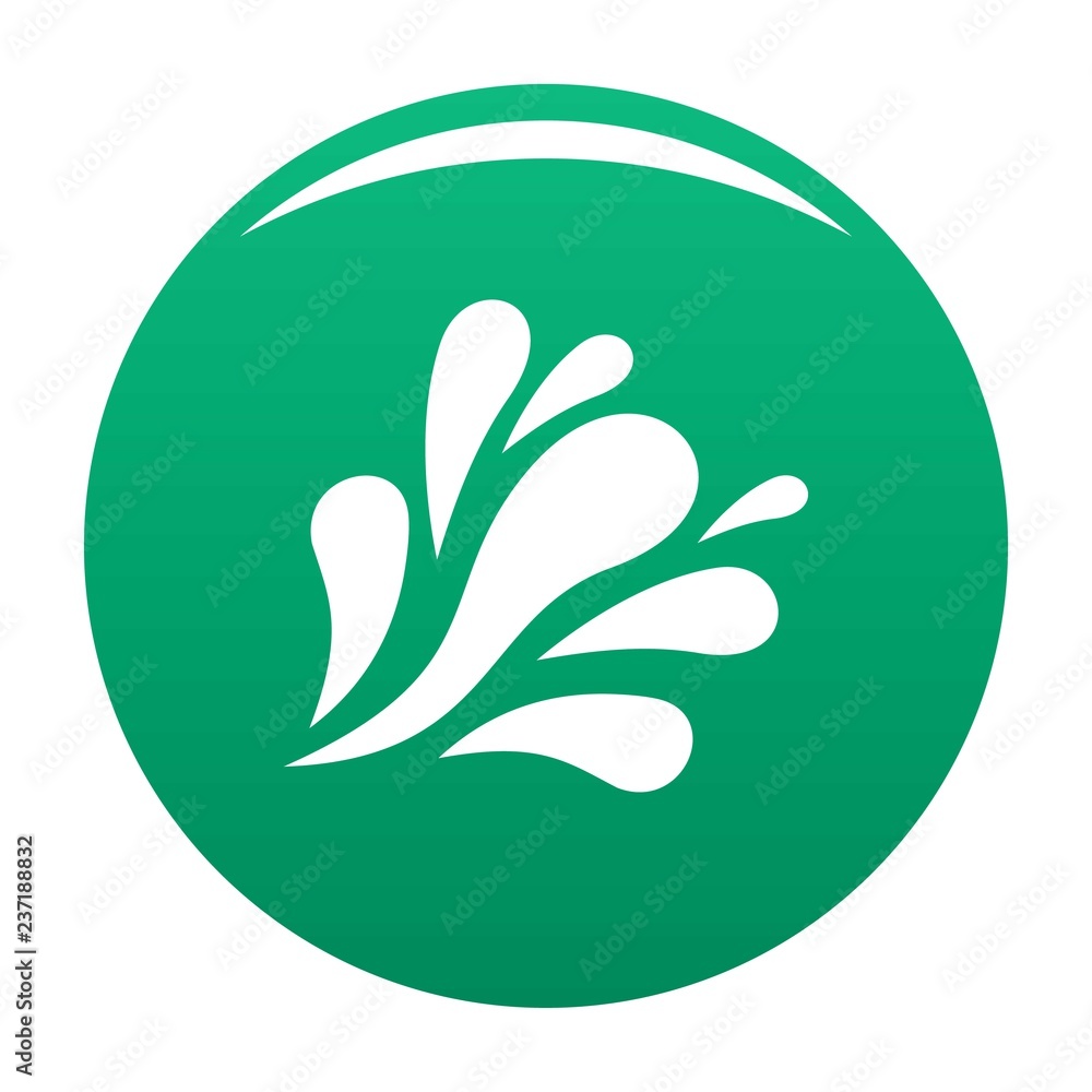 Sticker Wave splash icon. Simple illustration of wave splash vector icon for any design green