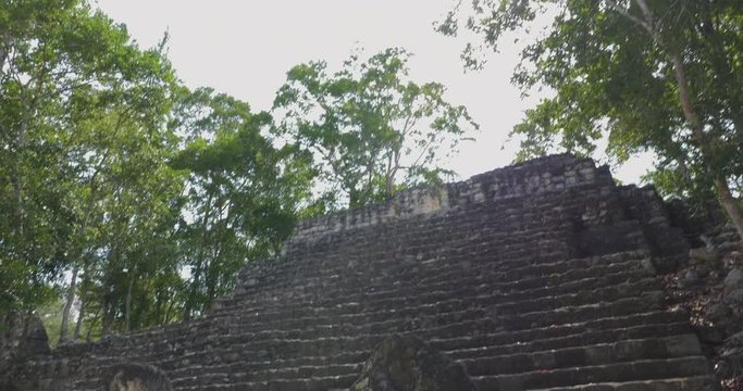 Tilt-down reveals Mayan structure in Calakmul, Mexico.