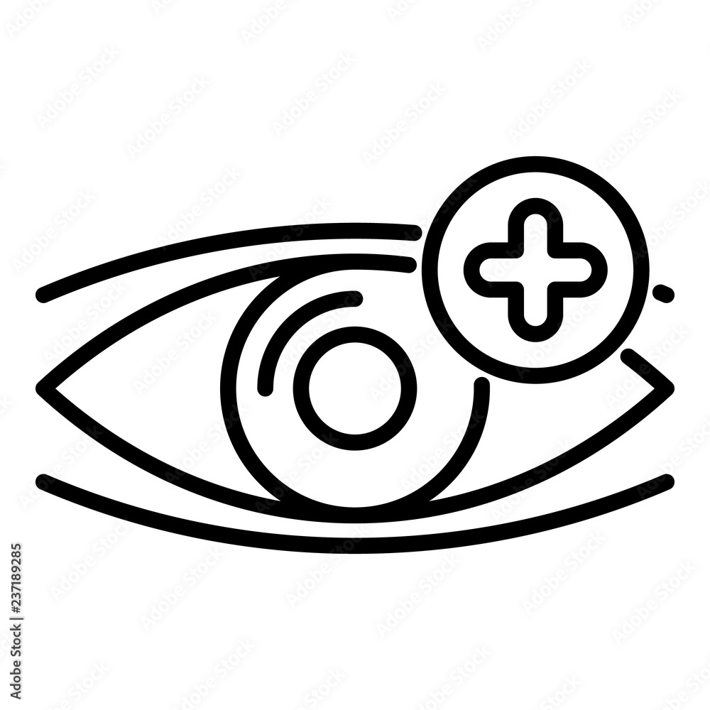 Poster eye plus vision icon. outline eye plus vision vector icon for web design isolated on white backgroun