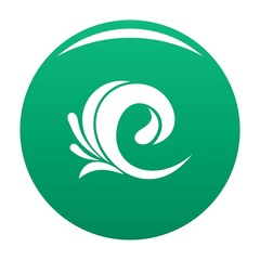 Wave tsunami icon vector green