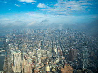 Fototapeta na wymiar Landscape from One World Trade Center in New York City ワンワールドトレードセンターからのニューヨーク