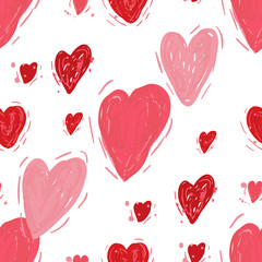 Seamless pattern with hearts. Valentines day background