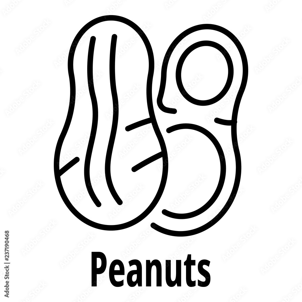 Poster peanuts icon. outline peanuts vector icon for web design isolated on white background