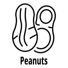 Peanuts icon. Outline peanuts vector icon for web design isolated on white background