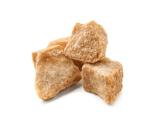 Rock sugar on white background