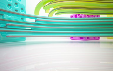 Abstract Architecture. Concept of organic architecture.3D illustration and rendering