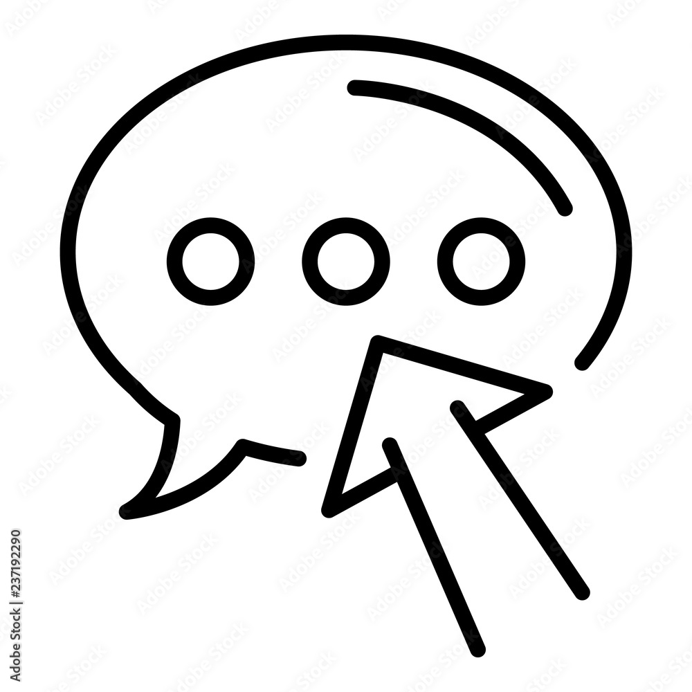 Poster chat bubble blog icon. outline chat bubble blog vector icon for web design isolated on white backgro