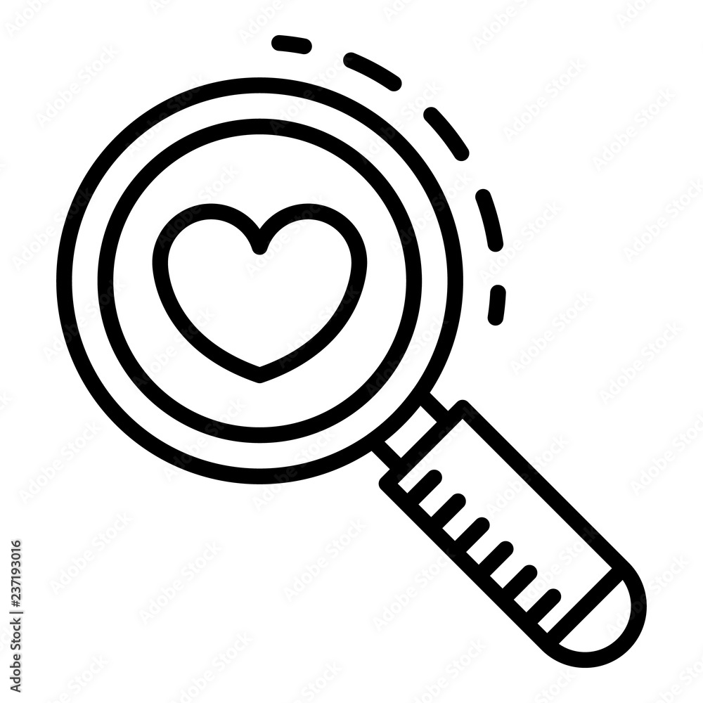 Poster search heart like icon. outline search heart like vector icon for web design isolated on white backg
