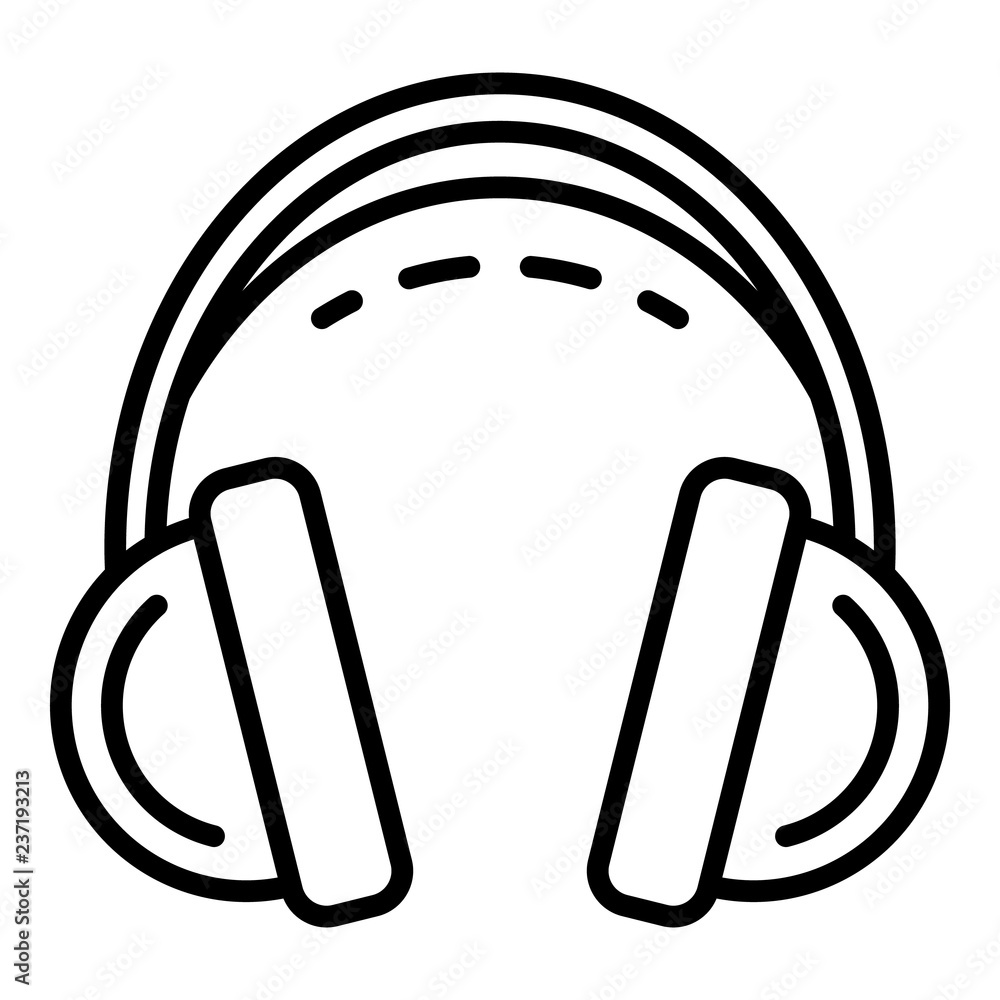 Poster headset icon. outline headset vector icon for web design isolated on white background