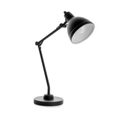 Stylish table lamp on white background