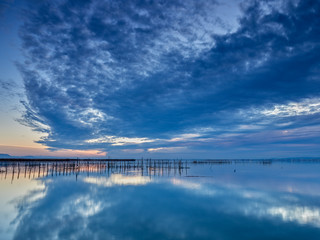 Winter sunset in the lagoon of Valencia