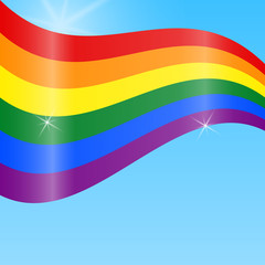 LGBT rainbow Flag. Celebrating gay people rights. Same-sex love. Pride.