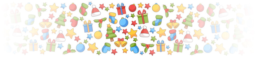 Weihnachtselemente Banner nach außen transparent